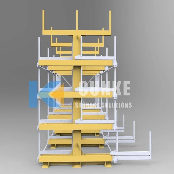 Roll-Out Cantilever Rack For Steel Distribution Warehouses