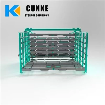 Roll-Out Sheet Metal Rack For Overhead Crane Access